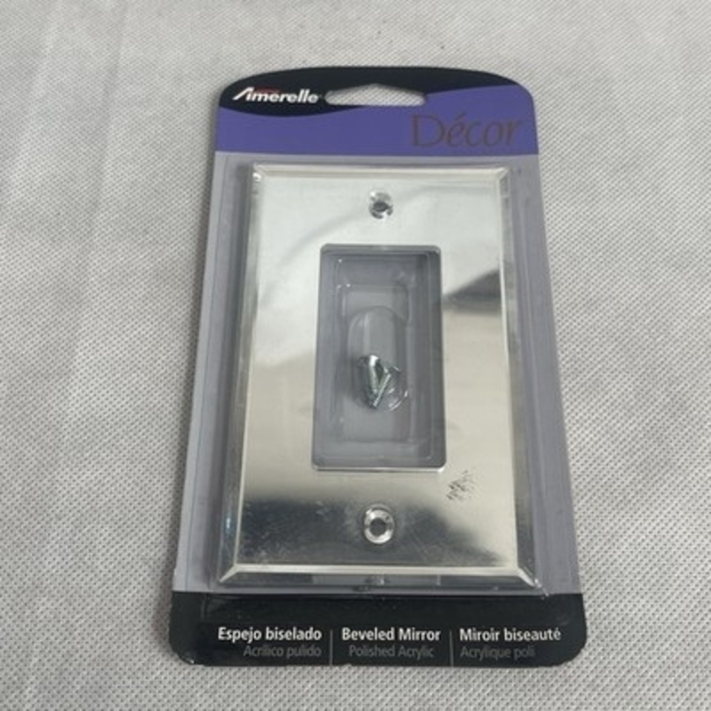 Amerelle Decor 66R Beveled Clear Mirror Rocker Switch Wall Plate NIP